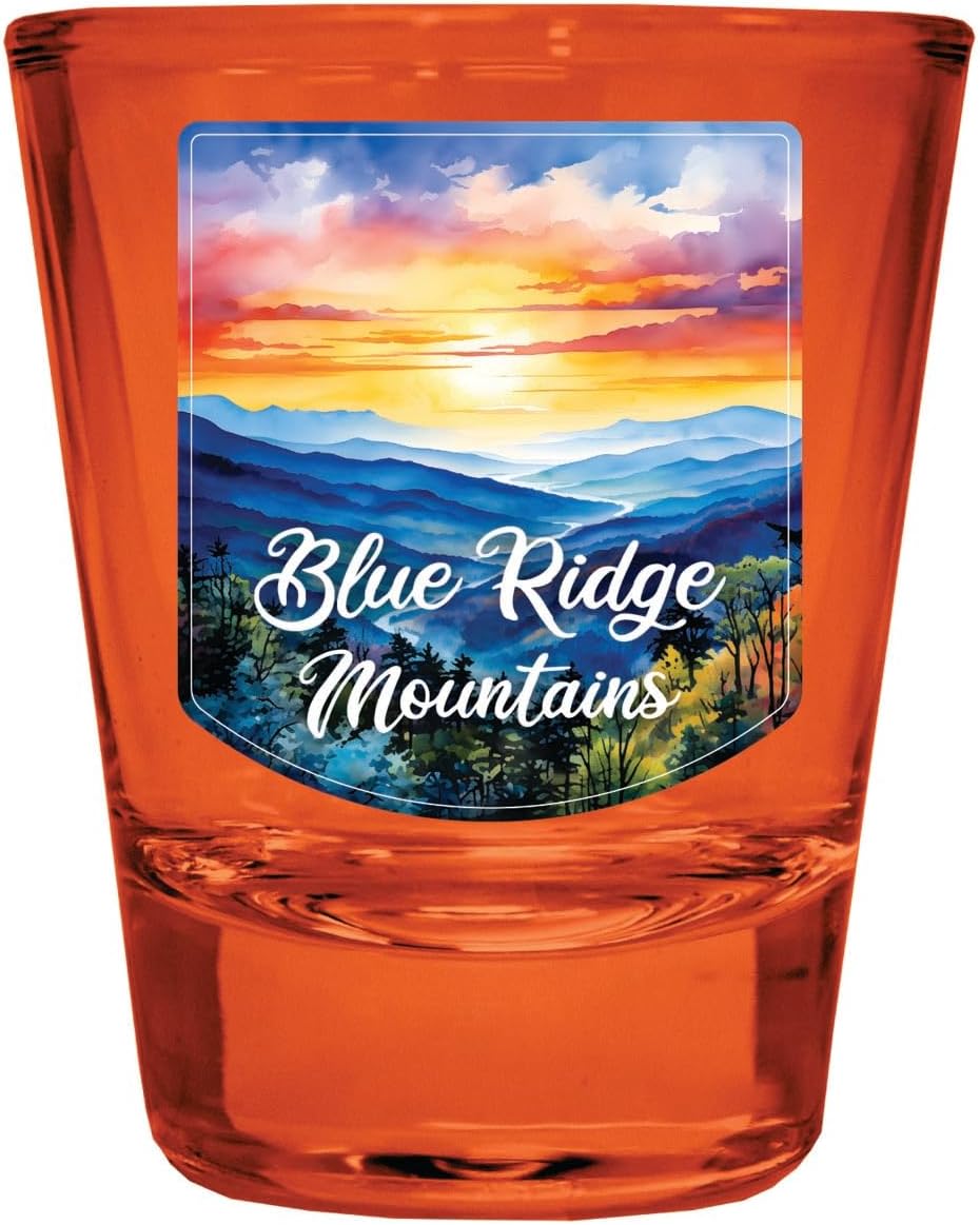 Vaso de Vidrio Recuerdo 2 Pack - Diseño Blue Ridge Mountains