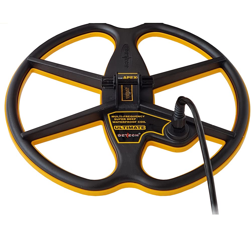 DETECH 11.5" Ultimate DD Search Coil For Garrett APEX Metal Detectors With Coil Cover Protector Included