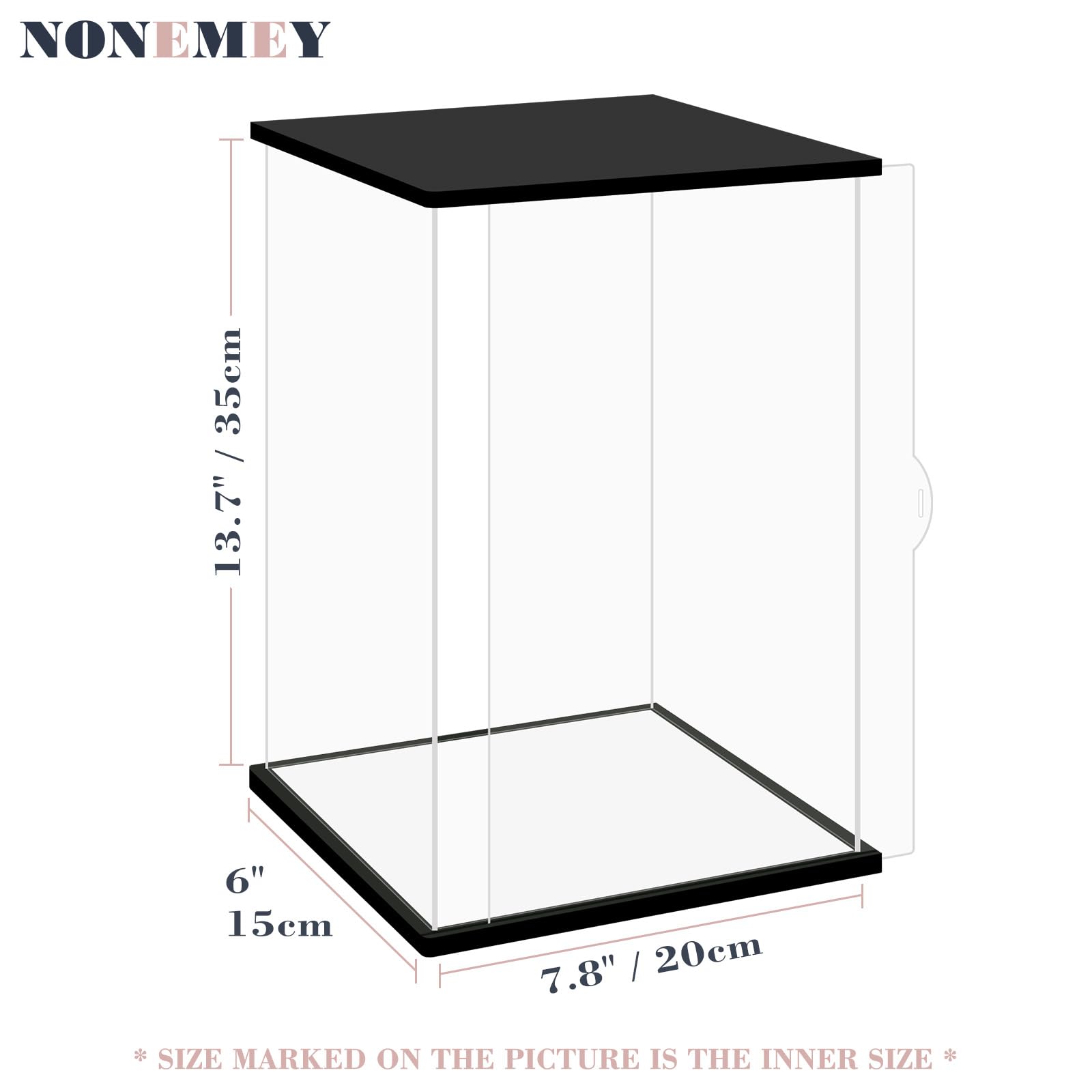 NONEMEY Doorzichtige acryl vitrine met afstandsbediening licht voor Bearbrick, stofdicht model showcase organizer box, vitrine voor verzamelobjecten Bearbrick (9,8 × 7,9 × 16,5 cm, 25 × 20 × 42 cm