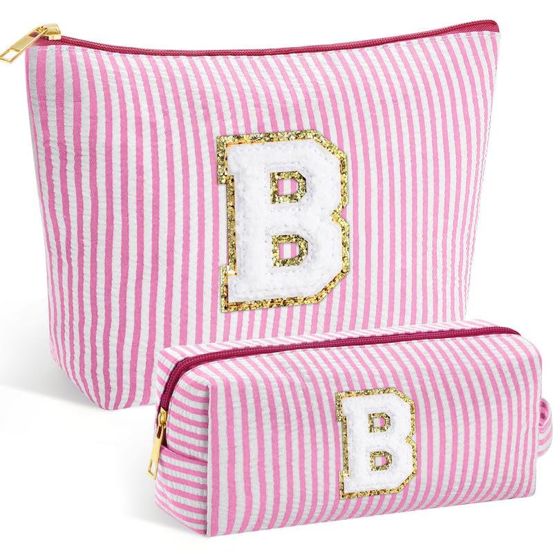 Personalized Make Up Bag - Birthday Gifts for Women Large Capacity A-Z Cosmetic Bags Girls Gifts 2 Pack Makeup Bag Women's Portable Toiletry Bag