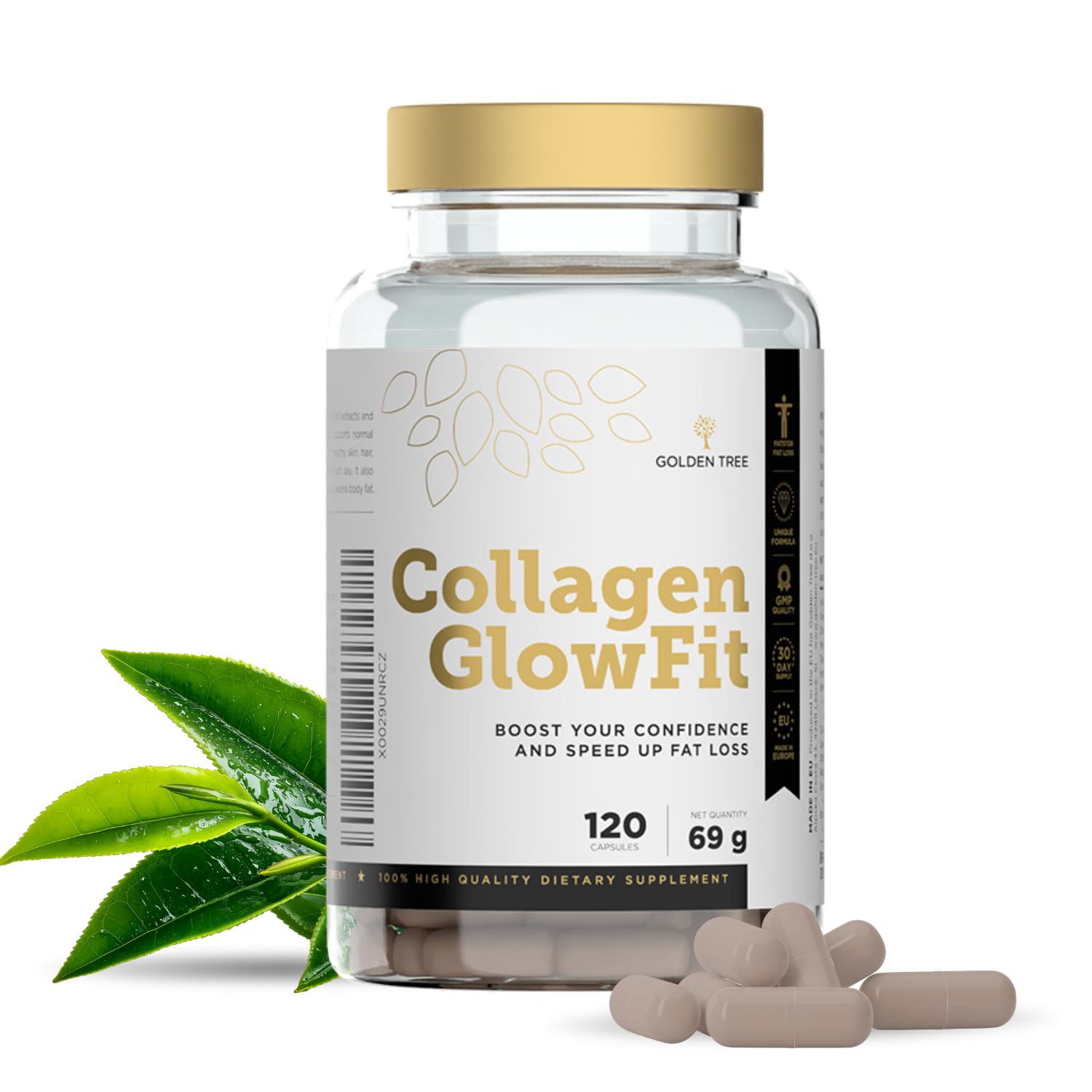 Golden Tree Collagen GlowFit – Kollagen Kapseln, 120 Stück