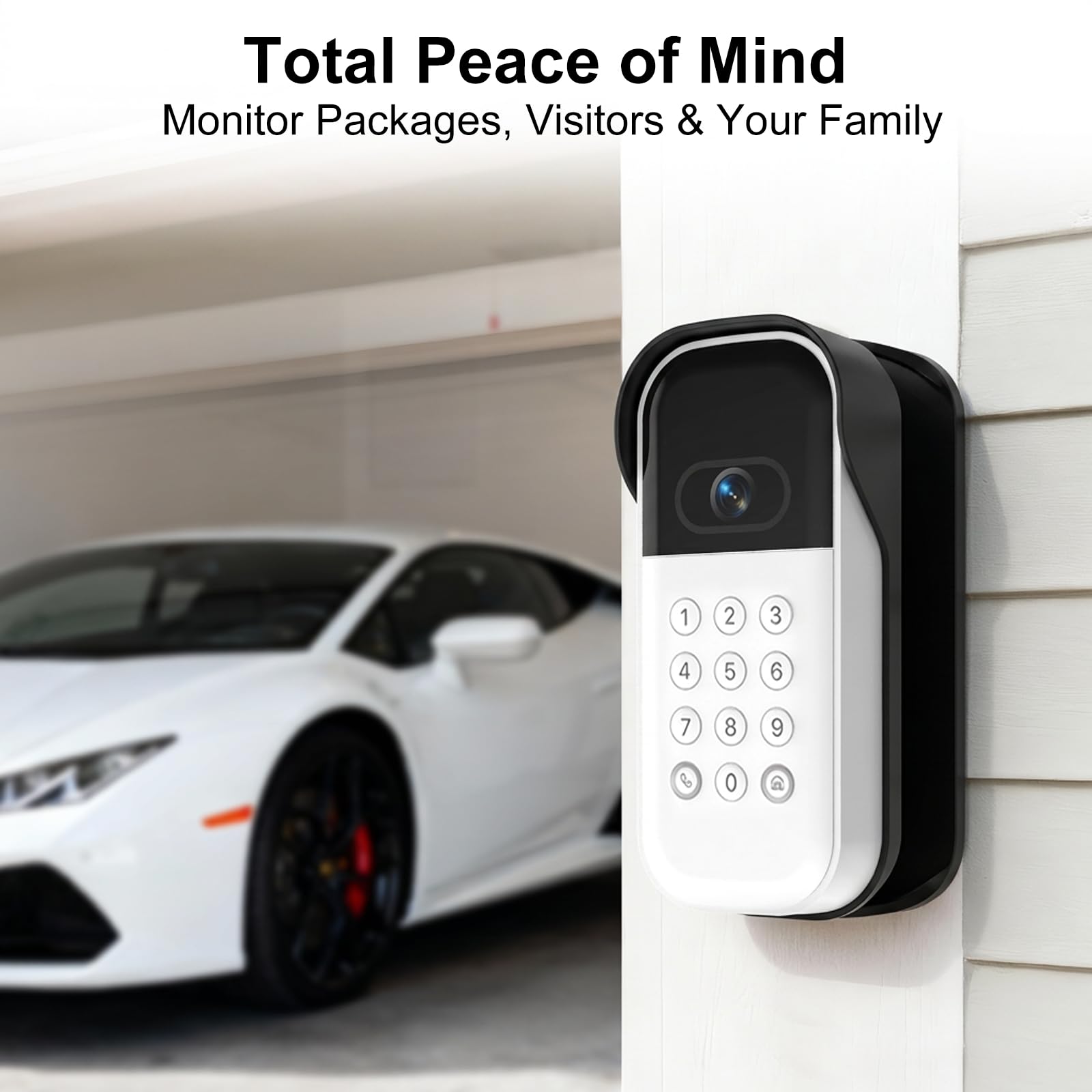 Swivel Mount for myQ Smart Garage Video Keypad, Weatherproof Angle Mounting Bracket for myQ, Left/Right Swivel for Wide Viewing Range (Video Keypad is NOT Included) (Black) — view 7