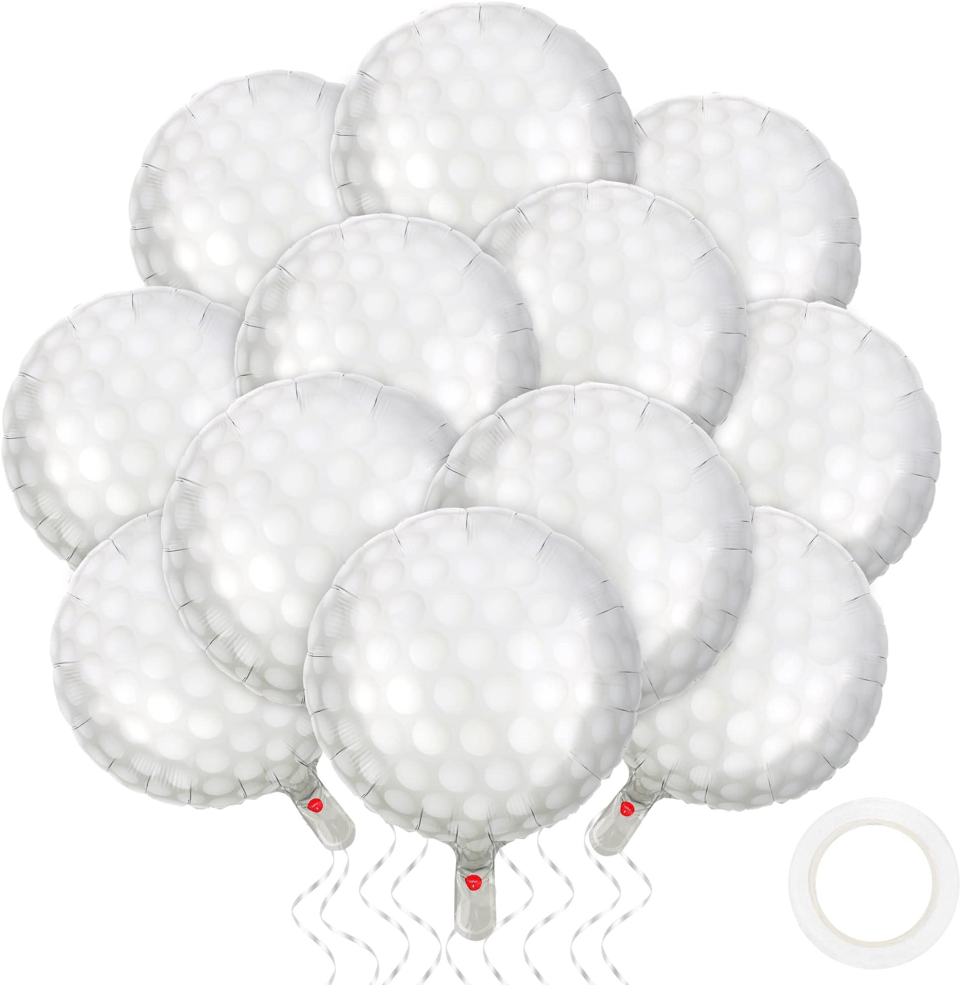 durony12 Pieces 18 inches Golf Balloons Golf Themed Party Decorations Foil Mylar Golf Ball Balloons For Birthday Sports Graduation Party Decoration