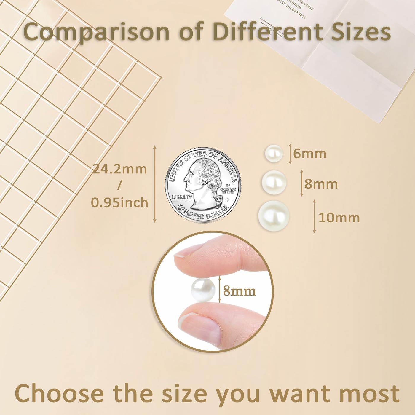 DUQGUHO 10mm Pearl Beads for Crafting White Beads Bulk for Jewelry Making Fake Pearls with Holes Ivory Faux Fake Pearls Beads for Bracelets Plastic Beads 500PCS