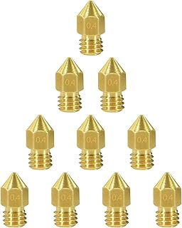 Aielicn 10 Pcs 0.4mm Brass MK8 Nozzles Extruder Nozzles 3D Printer Nozzles for Makerbot, Creality Ender 3/Ender 3 Pro/Ender 3 V2, Ender 5/Ender 5 Pro, CR-10 Series, etc