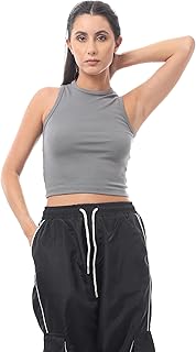 ريفين توب سادة عصري سهل الارتداء بلون رمادي مرقش للنساء