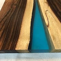 Vista 63 de Mesa de epoxi transparente, mesa de sofá con forma cuadrada, mesa auxiliar de resina de madera, mesa de centro de madera con borde natural para sala