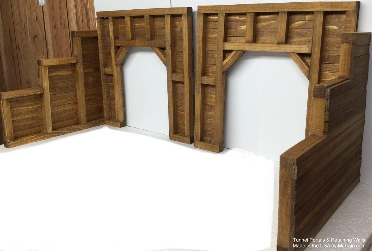 Model Train O Gauge/Scale Timber Frame Tunnel Portals & Retaining Walls | Made in the USA | Read and Understand THE Size Before Purchasing