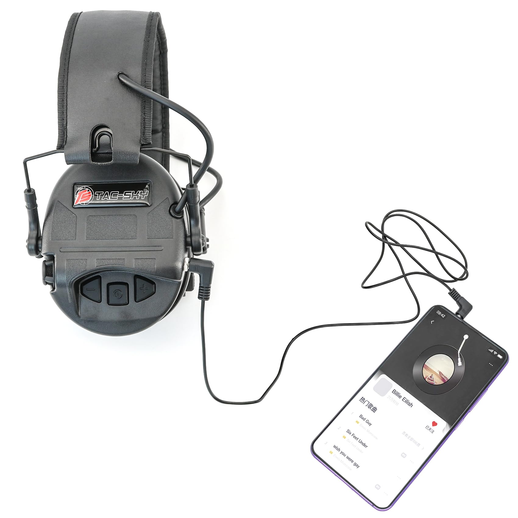 Auriculares tácticos con reducción de ruido, protección auditiva, almohadillas de silicona para captación de sonido NRR 23dB para disparar pistola de rango