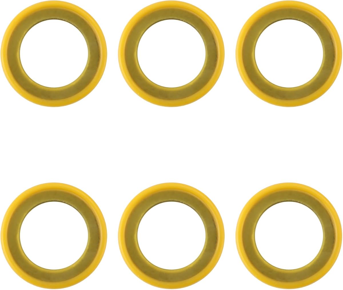 PEUTIER 6pcs 26-830749 Gearcase Drain Plug Seal Washer Gaskets for Mercury | Lower Unit Grease Gaskets Washer Drain Plug Seal Gearcase Lube Screw Compatible with Mercury Marine/Mercruiser, Yellow