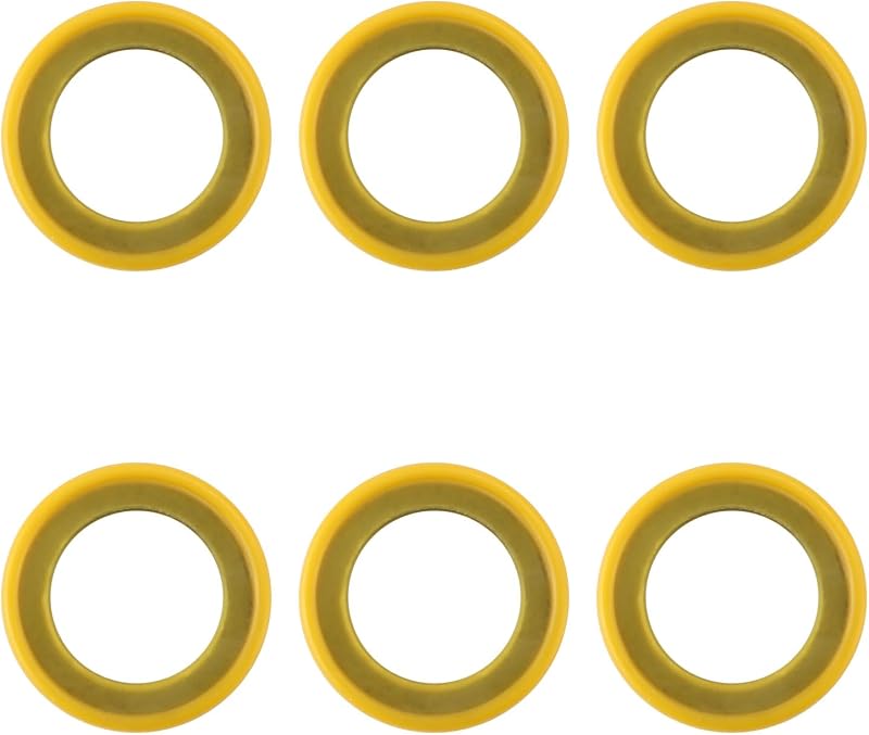 PEUTIER 6pcs 26-830749 Gearcase Drain Plug Seal Washer Gaskets for Mercury | Lower Unit Grease Gaskets Washer Drain Plug Seal Gearcase Lube Screw Compatible with Mercury Marine/Mercruiser, Yellow