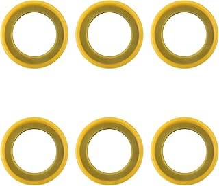 6pcs 26-830749 Gearcase Drain Plug Seal Washer Gaskets, Lower Unit Grease Gaskets Washer Drain Plug Seal Gearcase Lube Drain Screw Washer Compatible with Mercury Marine/Mercruiser, yellow