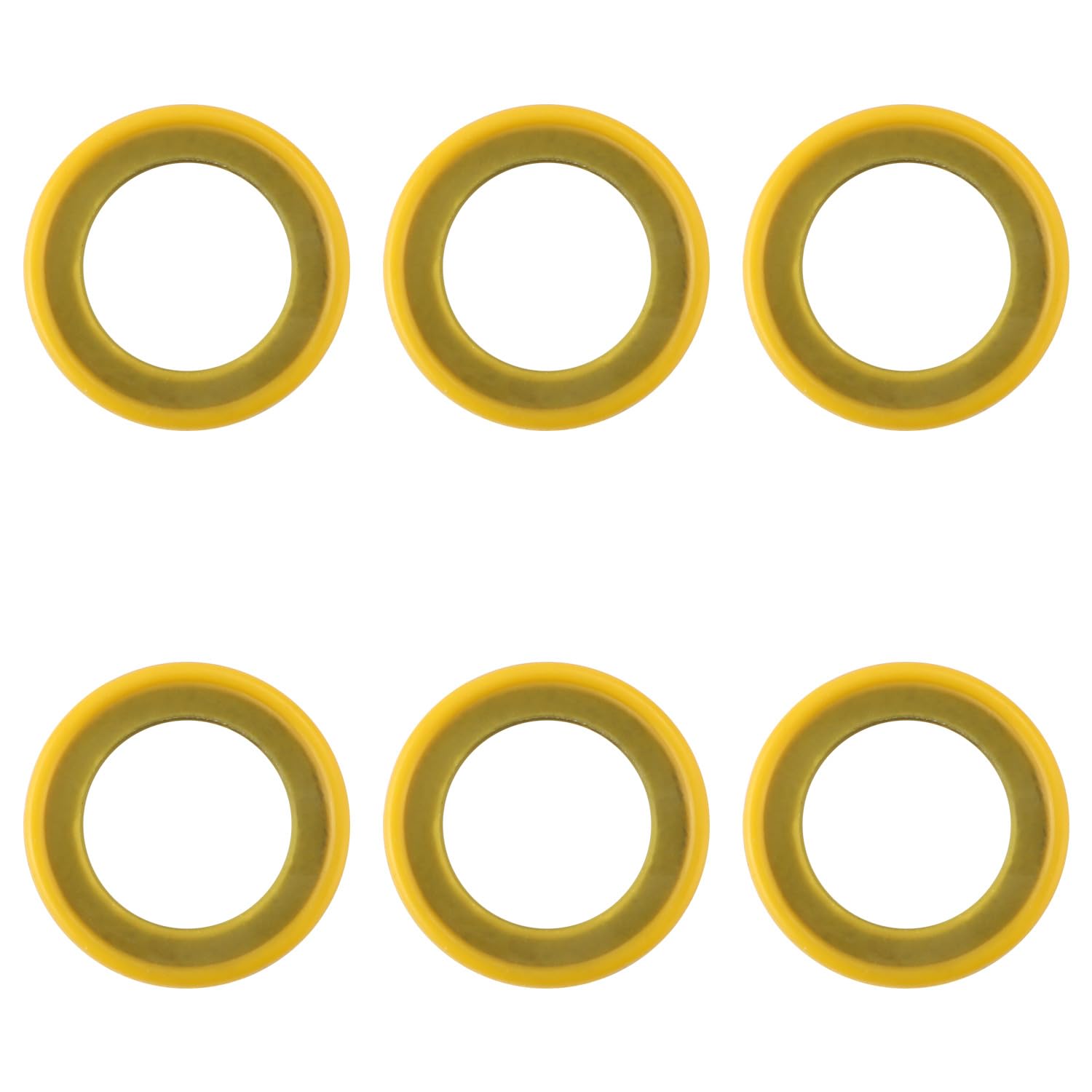 PEUTIER 6pcs 26-830749 Gearcase Drain Plug Seal Washer Gaskets, Lower Unit Grease Gaskets Washer Drain Plug Seal Gearcase Lube Screw Compatible with Mercury Marine/Mercruiser, Yellow