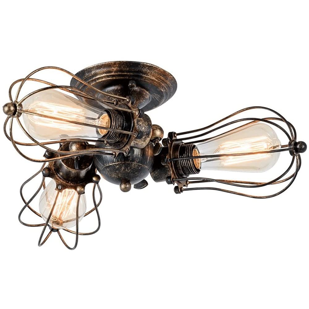 Plafonnier 3 lumières rétro pour sublimer l'ambiance rustique d'une cuisine