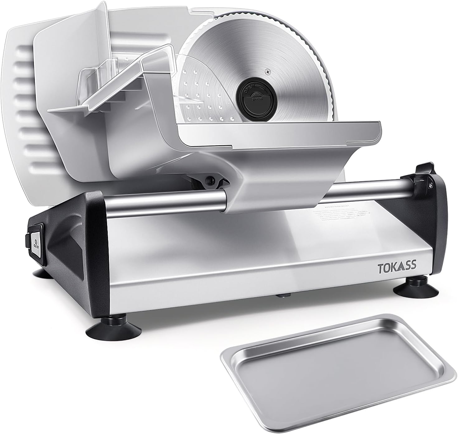 Meat Slicer,TOKASS Electric Deli Food Slicer with Removable 7.5’’ Stainless S...