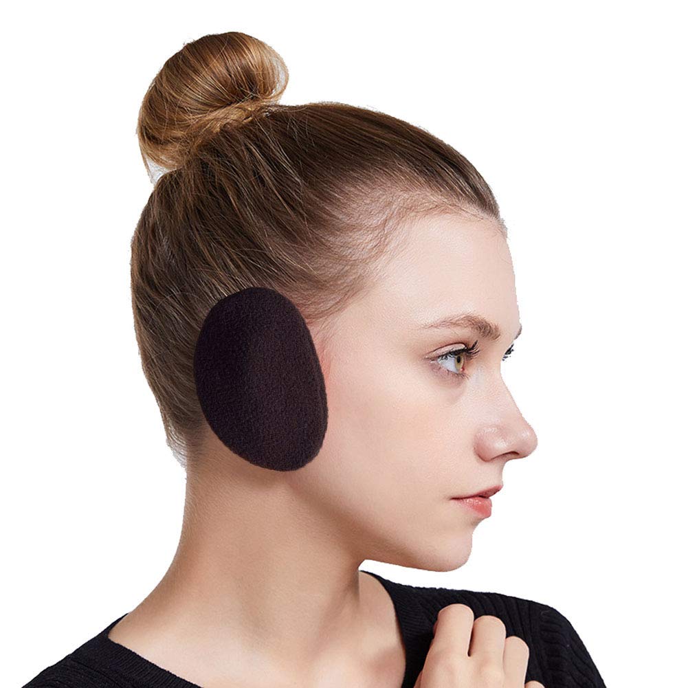 Soulqool Unisex Coffee Soulq Ear-Bags Bandless Ear Warmers,Fleece Earmuffs With Thinsulate,Autumn Winter Outdoor Ear Warmer (, M-Women)