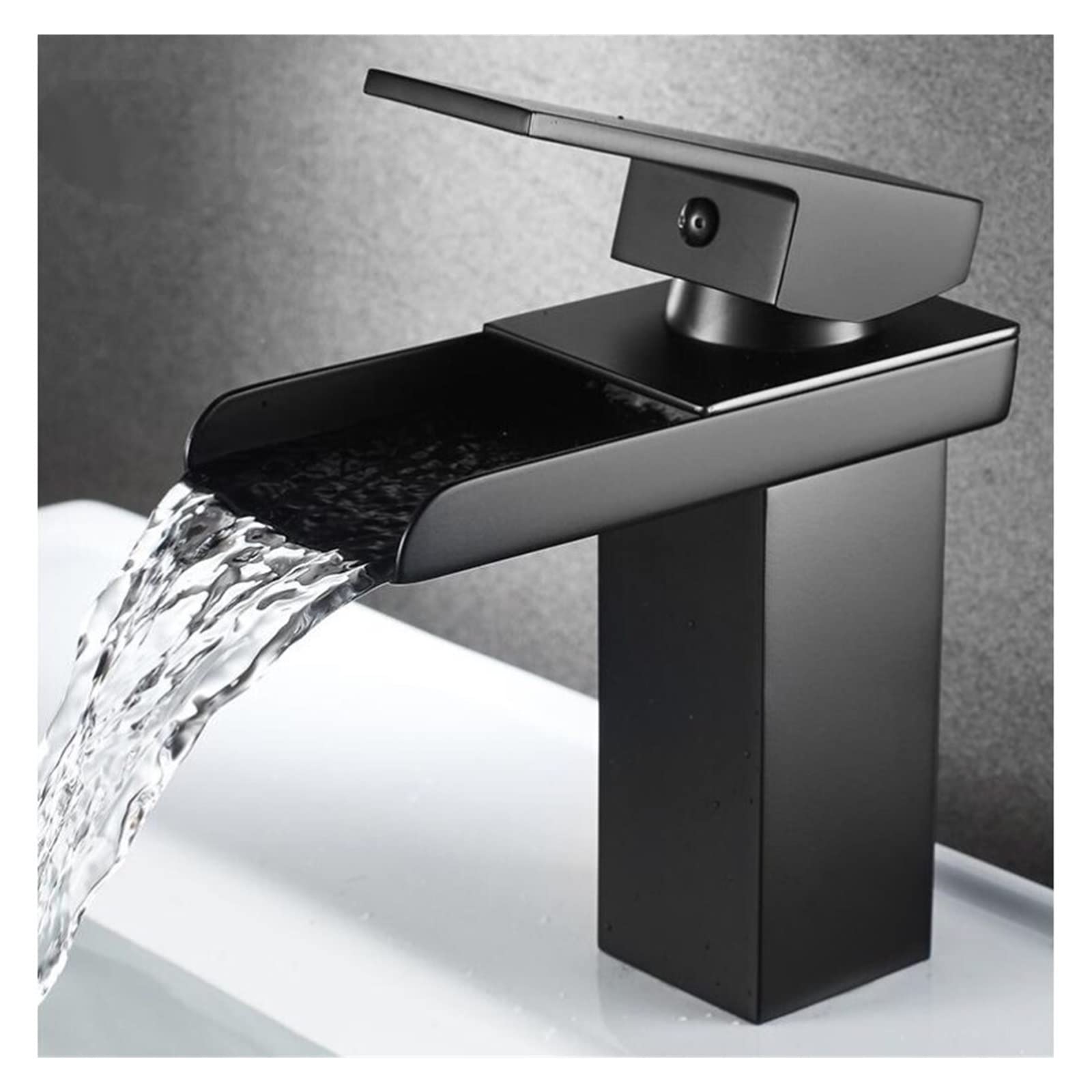 Mitigeur de salle de bain cascade noir et bleu ciel pour lavabo moderne