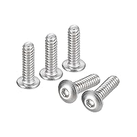 Vista 1 de uxcell tornillos de cabeza de botón #4-40x3/8, 100 piezas de acero inoxidable 304, sujetadores de rosca completa, pernos hexagonales, tornillos