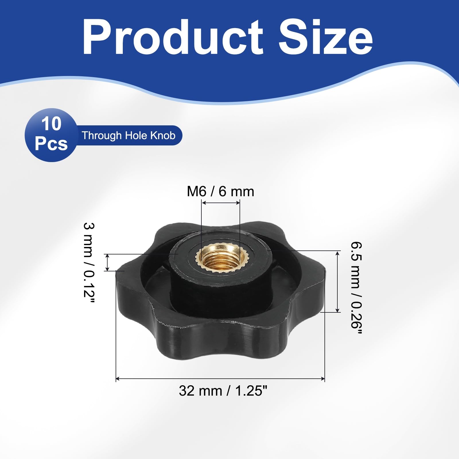 PATIKIL M6 x 32mm Thread Clamping Nuts - Image 2