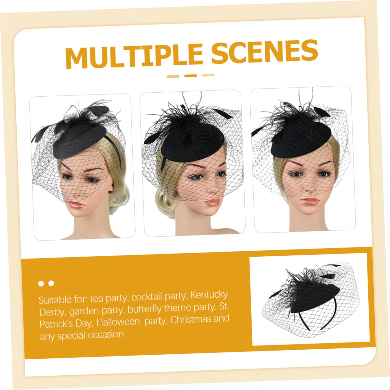FOMIYES 5pezzi Fascinator Elegante per Donne con Design Rete e Decorazioni Uniche per Cerimonie Feste e Tea Party