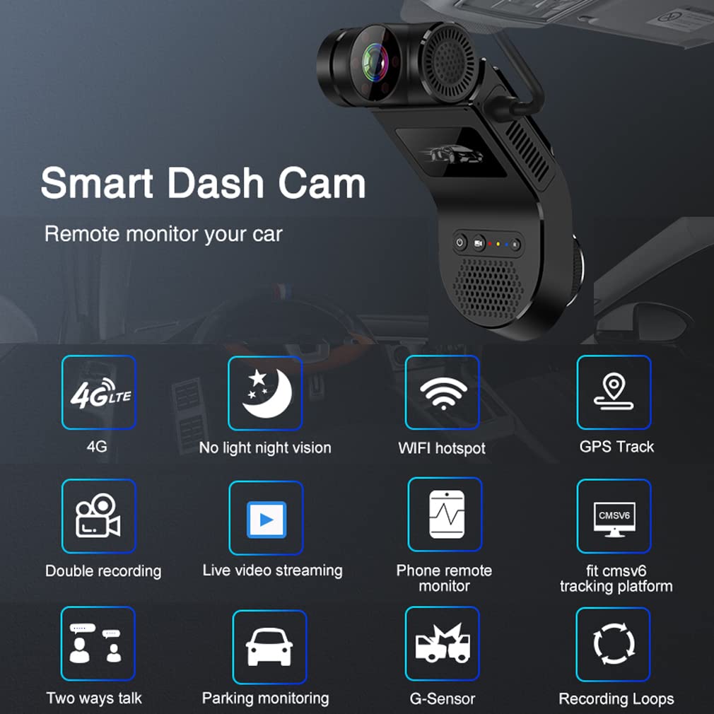 Amazon.co.jp: 4 G WiFiデュアルドライブレコーダー車の前と車内の