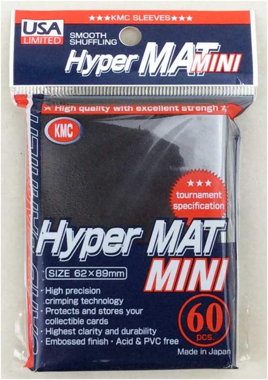 KMC Hyper Mat Mini Card Game Sleeves 60Ct - US Version (Blue)
