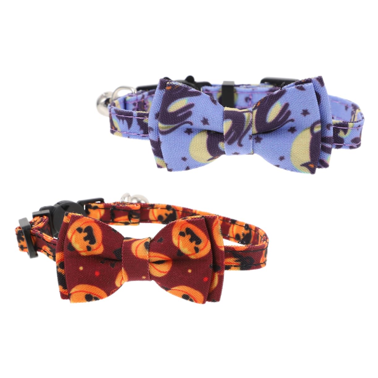 Collar de Halloween para gatos y perros pequeños con lazo decorativo y cascabel de seguridad