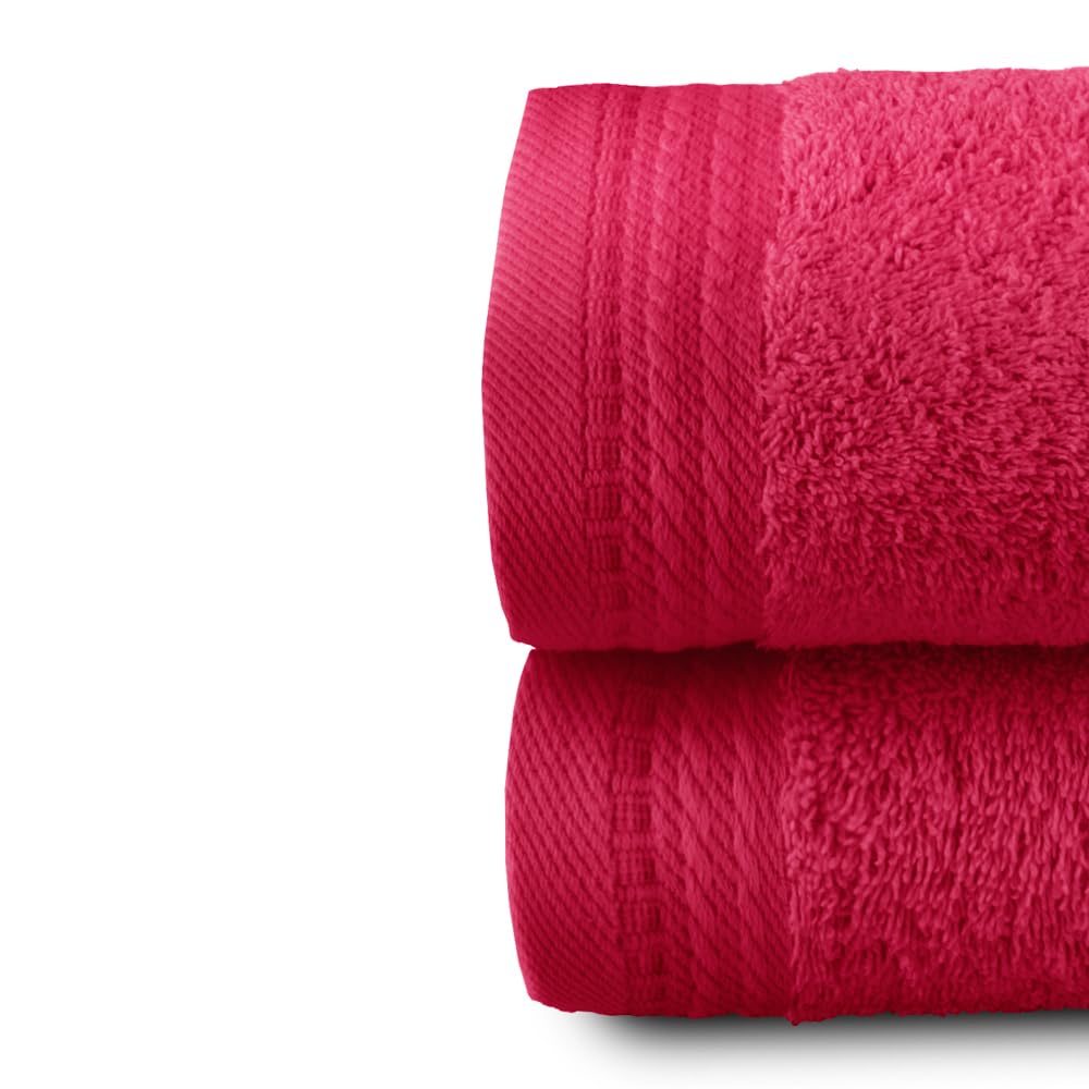 Top Towel - Premium - Duże ręczniki kąpielowe - Ręczniki kąpielowe - 2 ręczniki do twarzy lub bidetu - 30 x 50 cm - 100% bawełna - 600 gramów - Fuscia