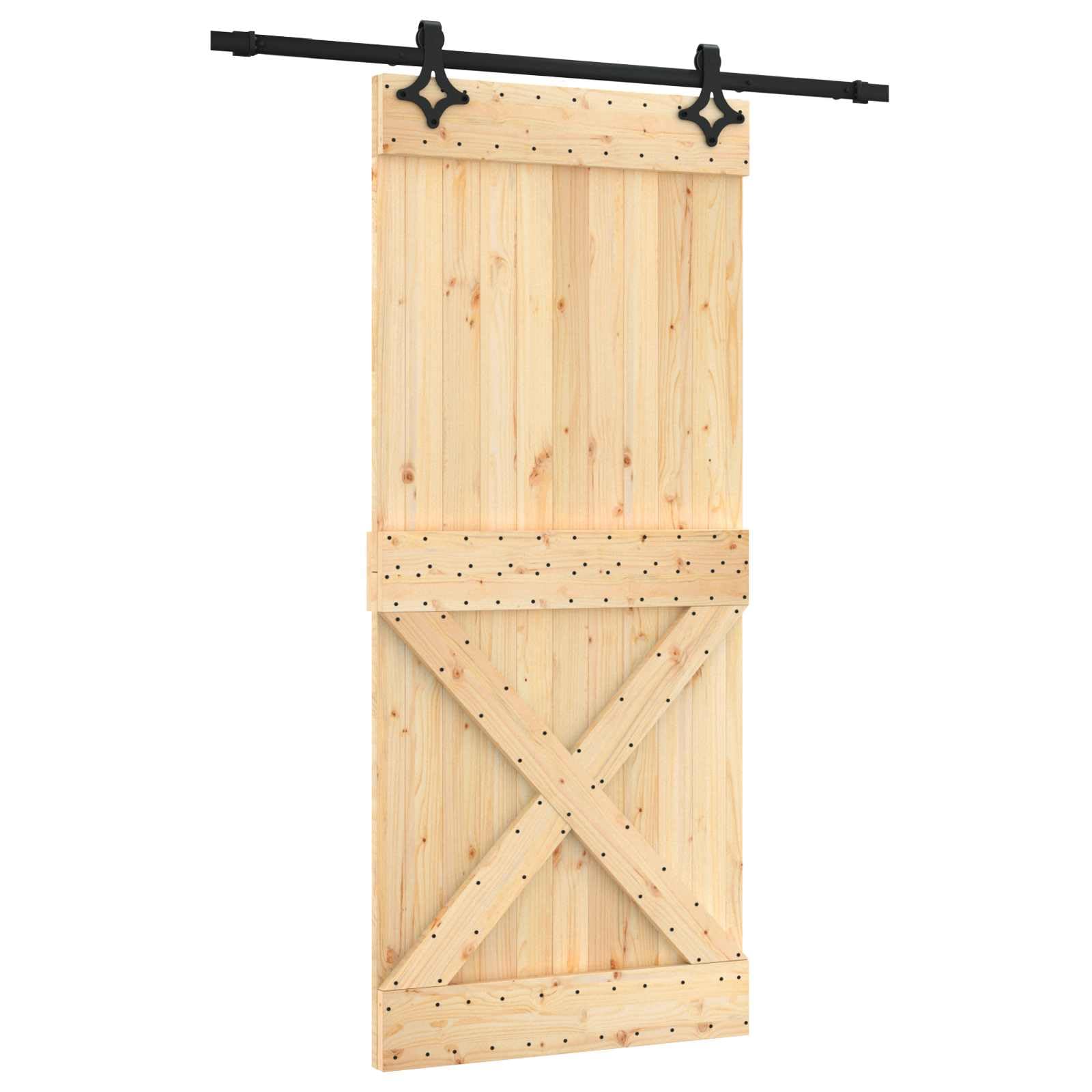 Porta scorrevole in legno di pino, 90 x 210 cm