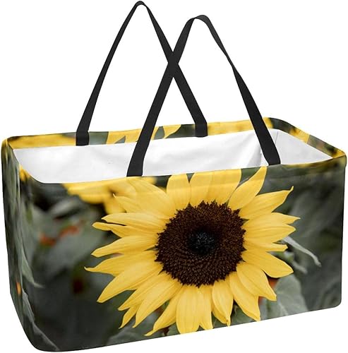 Bolsa de comestibles reutilizable con rayas blancas y negras impresas bolsa de compras grande con asas reforzadas