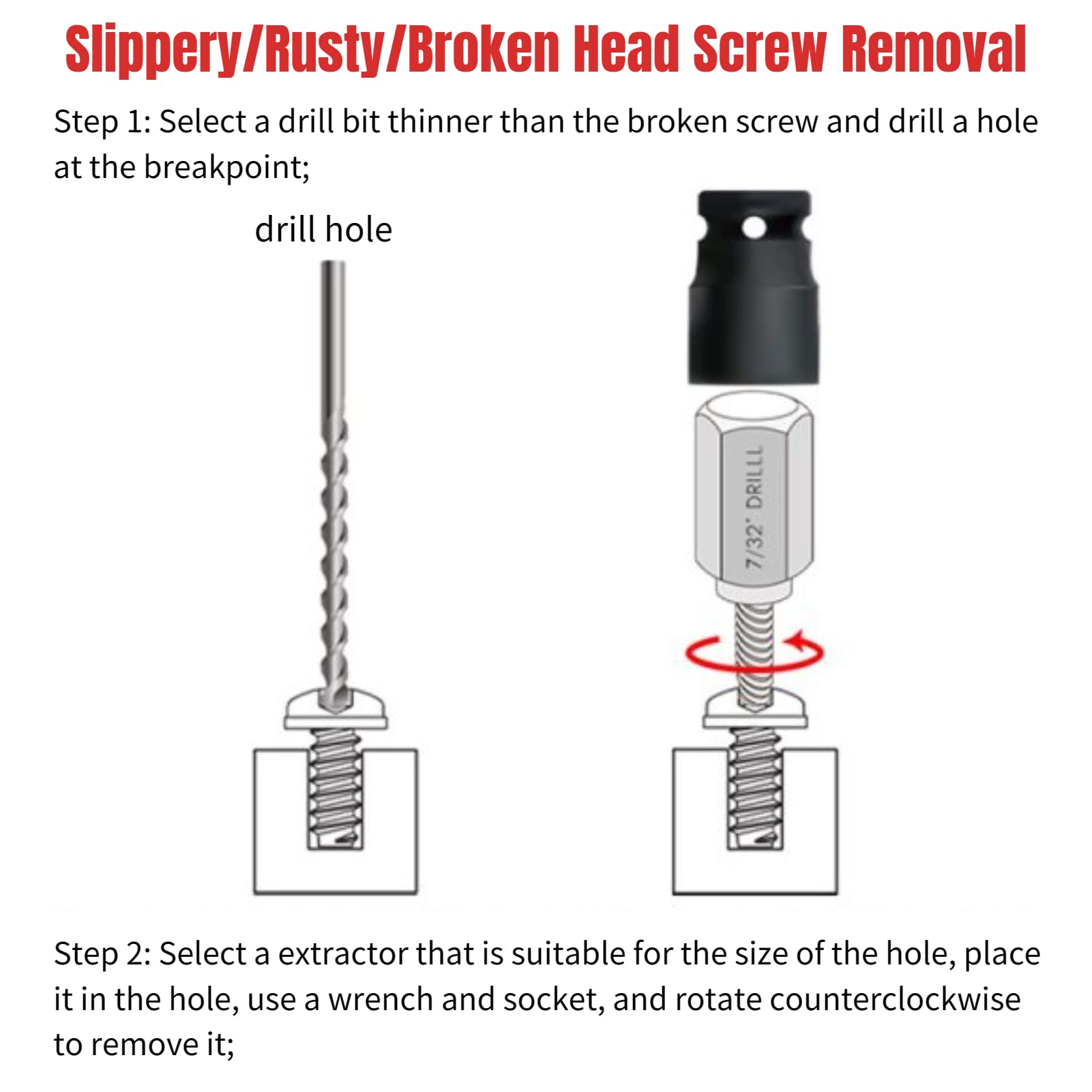 25-teiliges Schraubenausdreher Set - Chrom Molybdän Stahl Für Beschädigte Schrauben
