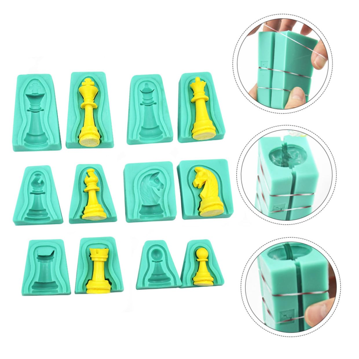 DOITOOL Molde de Chocolate de Silicona con Diseño de Tablero para Fondant, 12 Piezas, Fácil de Limpiar y Apto para Horno