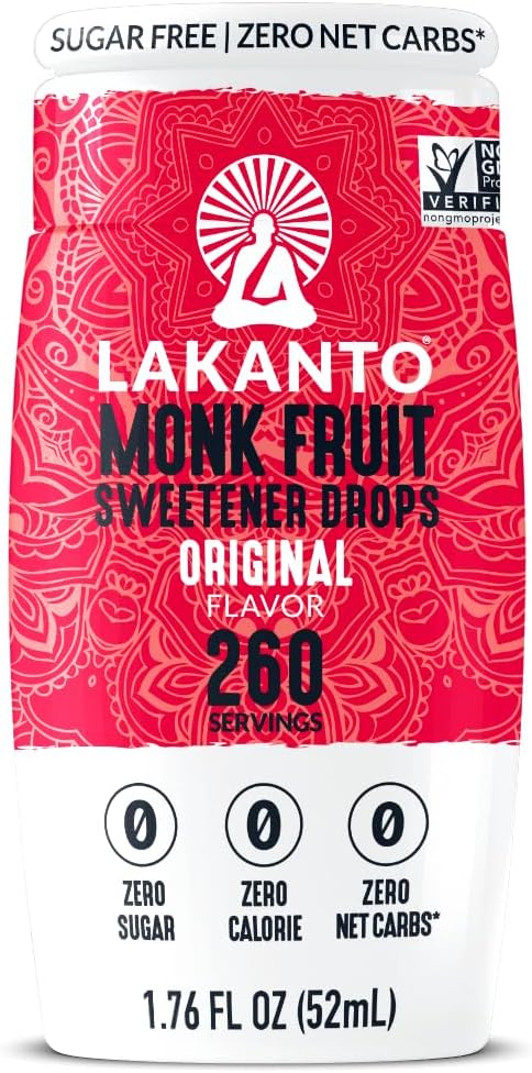 Monk Fruit Extract Drops Liquid Sweetener - Zero Calorie, Zero Sugar, Keto Drink Sweetener, Sugar Substitute, On the Go, Tea, Coffee, Smoothies - Original 1.76 Fl Oz (Pack of 1)