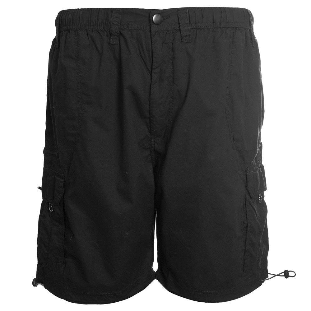 Espionage Mens Medium Length Pure Cotton Cargo Shorts (042) in Black in 7XL