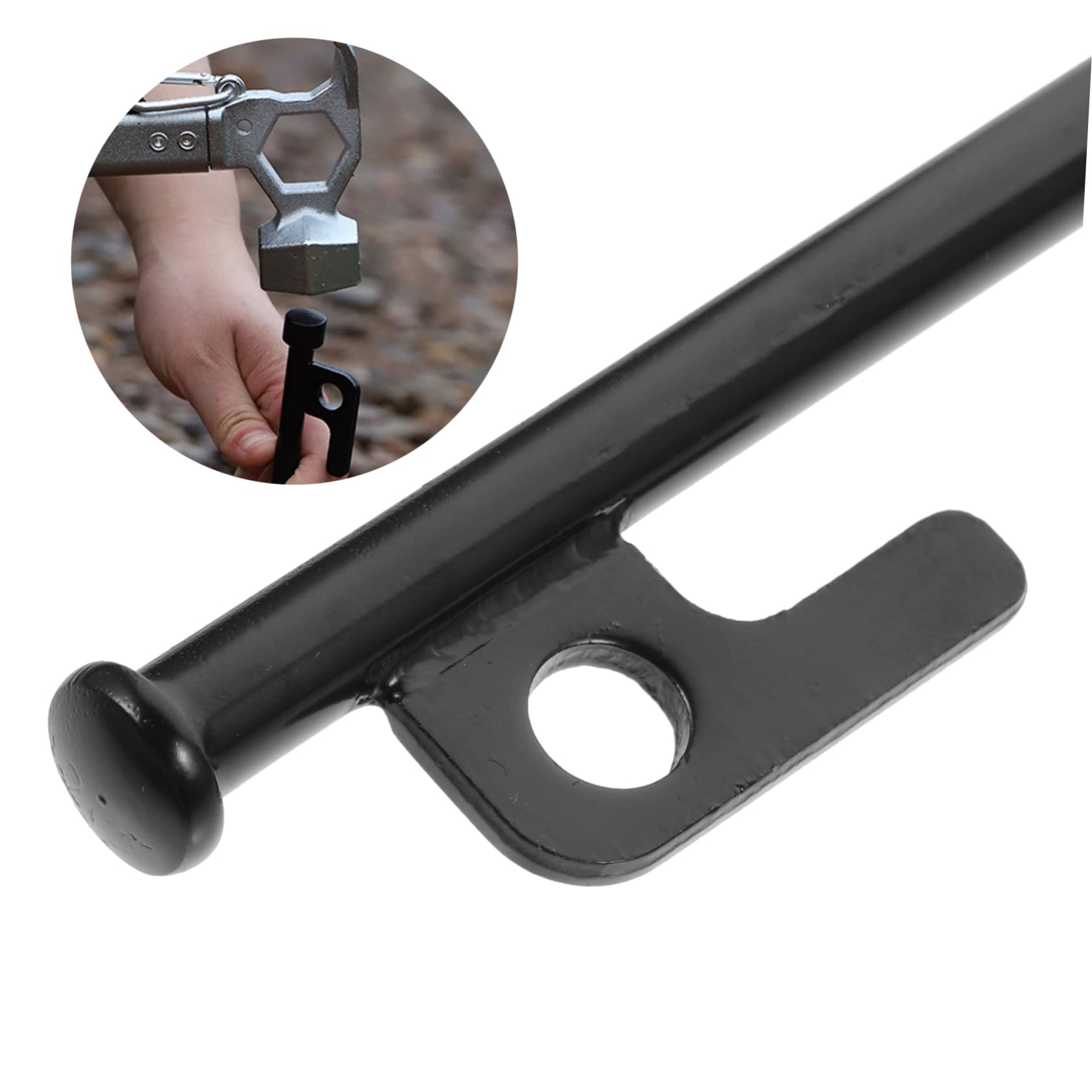Estacas Metálicas para Tiendas de Campaña de Acero 4 Piezas 40 Cm | Negro, para Carpas y Cuerdas, Uso Exterior y Camping, Soporte Firme y Extracción Sencilla
