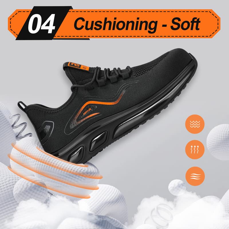 Image of LAoutun Steel Toe Shoes for Men Safety Work Sneakers Lightweight