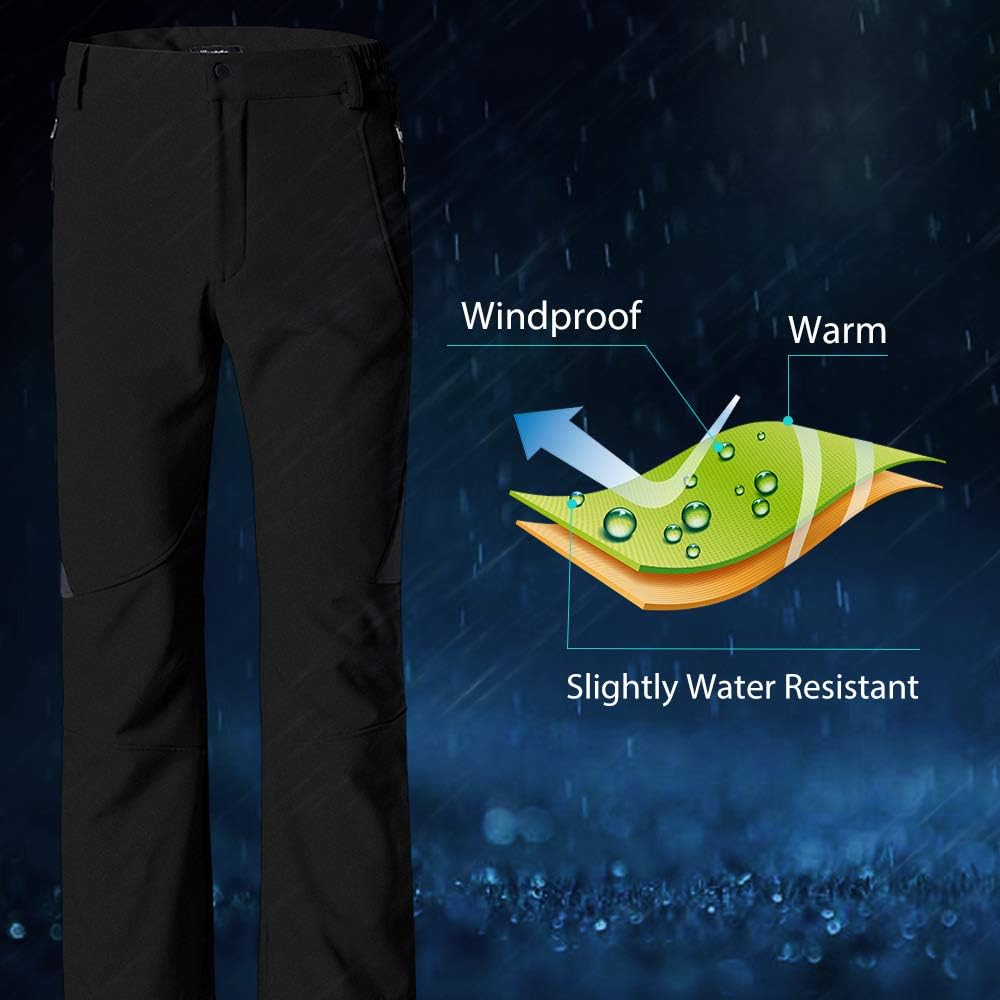 Wantdo Women's Insulated Ski Pants Waterproof Snow Pants Windproof Softshell Pants