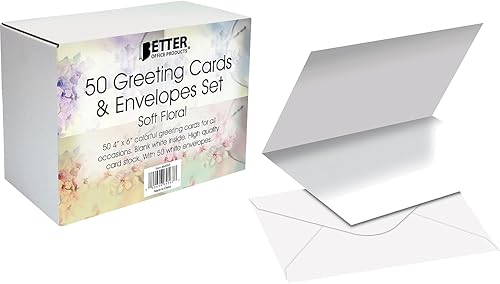 Miniatura 2 de Better Office Products Juego de 50 tarjetas de felicitación para todas las ocasiones, 4 x 6 pulgadas, 50 tarjetas de notas en blanco surtidas y 50