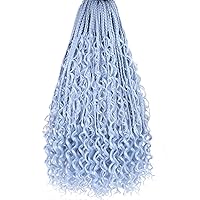 Vista 19 de Beverlee Trenzas de Caja Bohemias de 14 Pulgadas 8 Paquetes Trenzas de Caja Goddess Cabello de Ganchillo Trenzas Bohemias Hippie Cabello