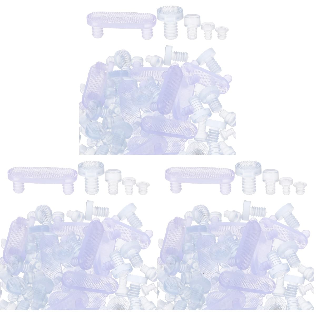 VILLCASE 3 Set Particelle Di Gomma Anticollisione Bozza Sbattere Adesivi Antiscivolo Adesivo Antiscivolo Mobiletti Paraurti Trasparenti Paracolpi Trasparenti Per Armadi Pvc 150 Pezzi * 3