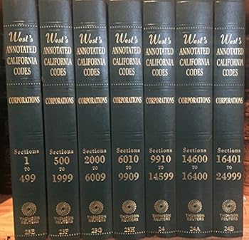 Unknown Binding West's Annotated California Codes CORPORATIONS 7 books 2014 1 to 24999 Complete set Book