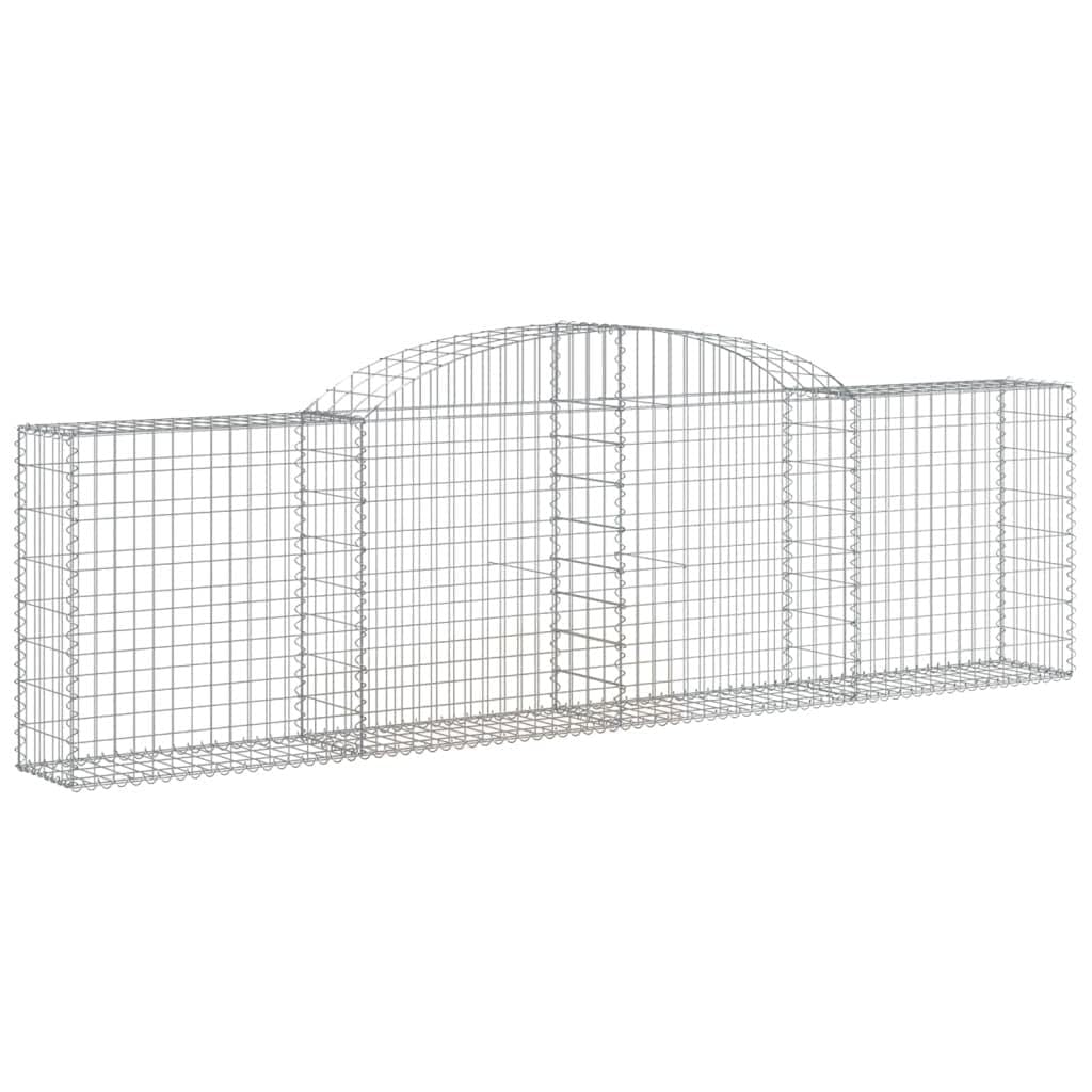 3 unidades de gaviones con arco alto, 300 x 30 x 80/100 cm, hierro galvanizado