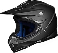 ILM 128S DOT Approved Full Face Dirt Bike Helmet for Motocross ATV BMX Offroad - Lightweight ABS Matte Black Adult L