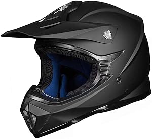 ILM Adult Dirt Bike Helmet – Model 128S (Matte Black, Adult-L)