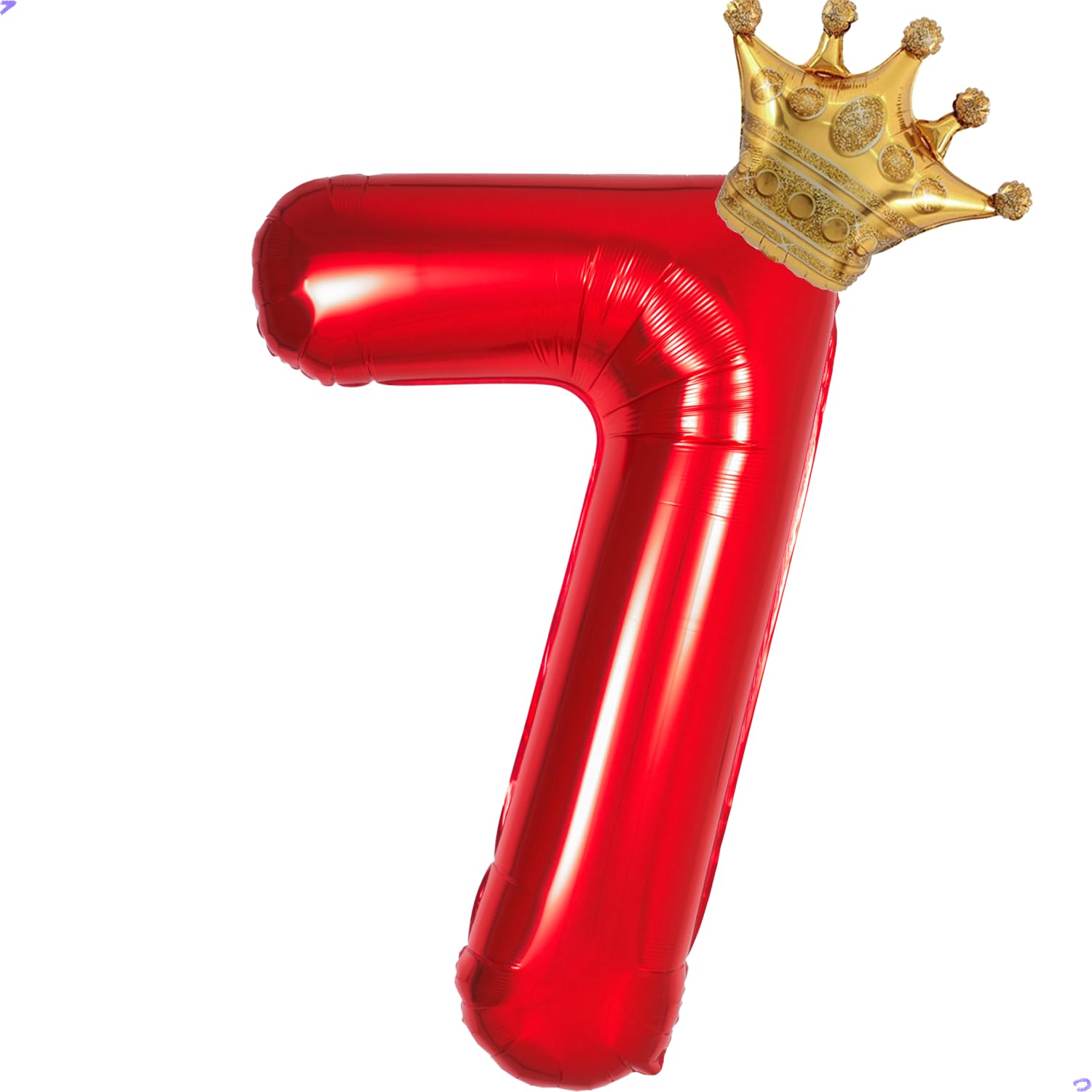 Red 7 Balloon Number 40 inch Crown Red Birthday Decor for Girls Princess Foil Mylar Big Party Balloons 7 Birthday Balloon for 7th Party Decorations Supplies(Number 7 balloons)