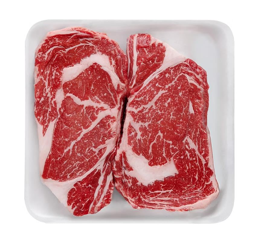 Beef Ribeye Steak , flavorful choice for any BBQ or cookout. These Canadian AAA graded steaks are equivalent to USDA Choice and are sure to impress your guests with their tenderness and taste. [ 32 oz , 2 pound ]