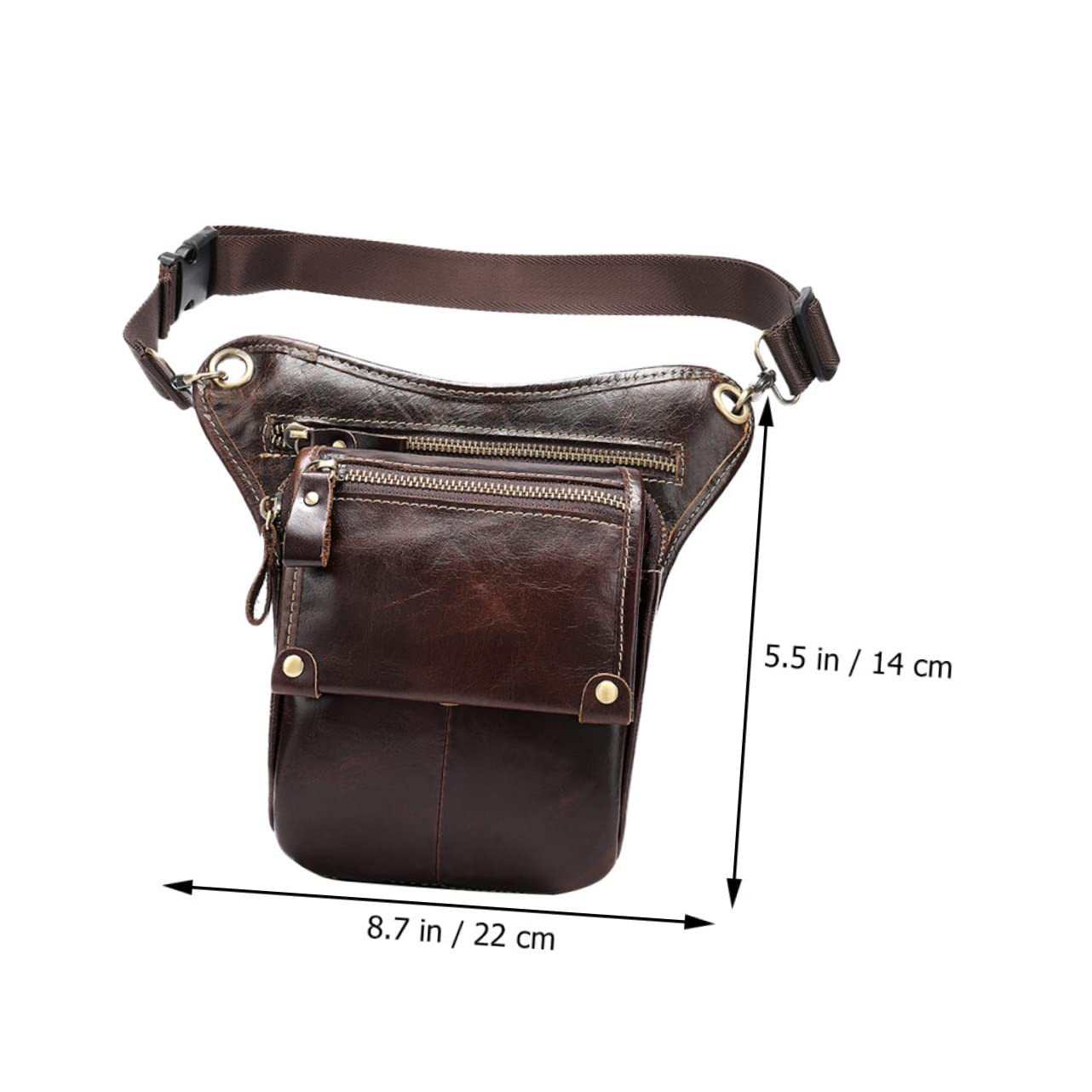 Holibanna Vintage Waist Bag for Men Outdoor Storage Pouch Comfortable Phone Carrier for Running Hiking and Cycling Activities Zipper Closure Durable Design