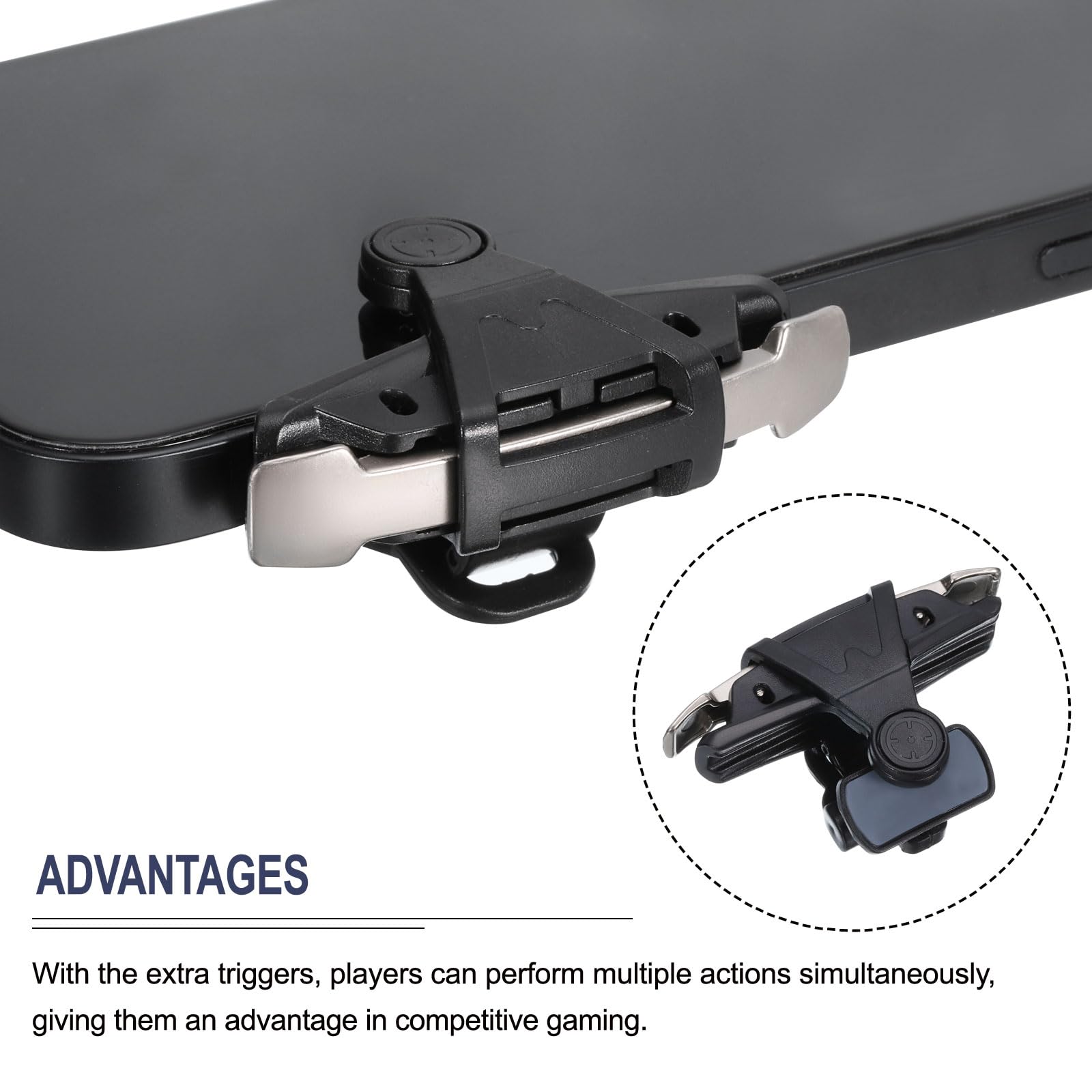 QUARKZMAN Gioco Grilletto Mobile Gioco Controller 1 Accoppia Sei Dita Singolo Sparo Fuoco Tasti Universale Nero Per 4.7-6.5" Cellulare Telefono