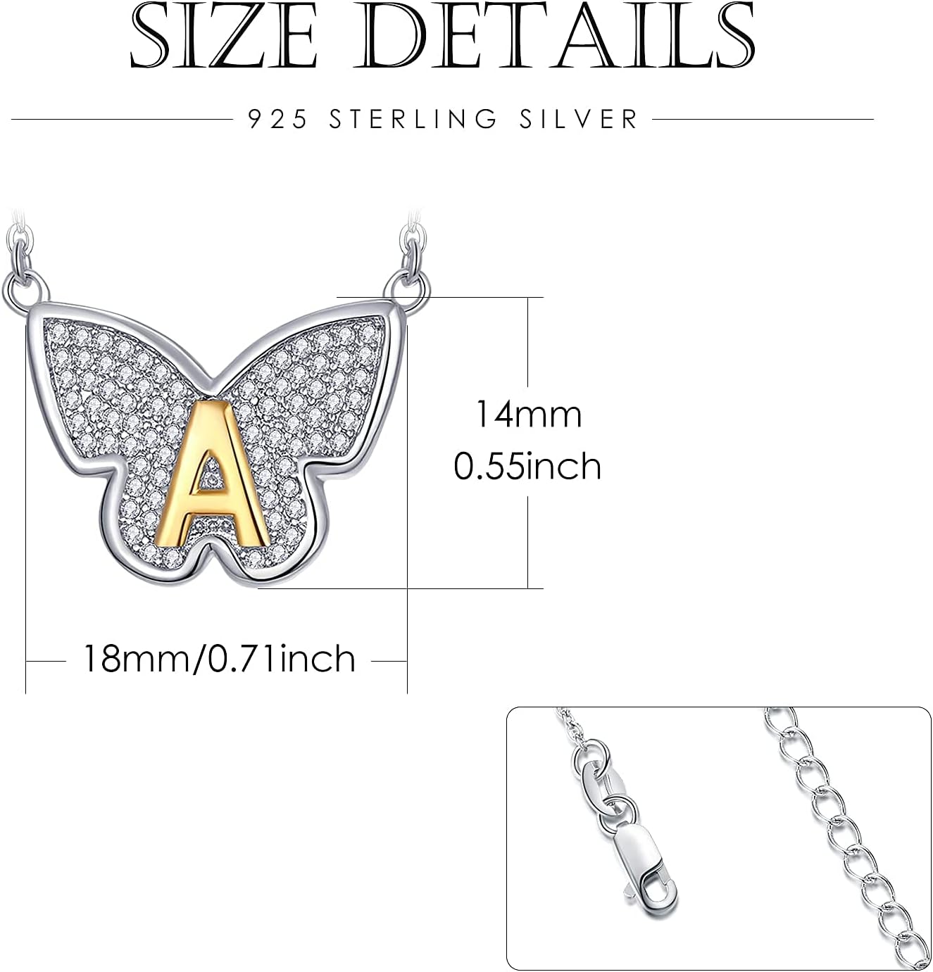Dreamboat Sterling Silver Butterfly Necklace for Women Crystal Necklace Butterfly Pendant Necklaces Elegant Butterfly Jewelry Gifts - Image 4
