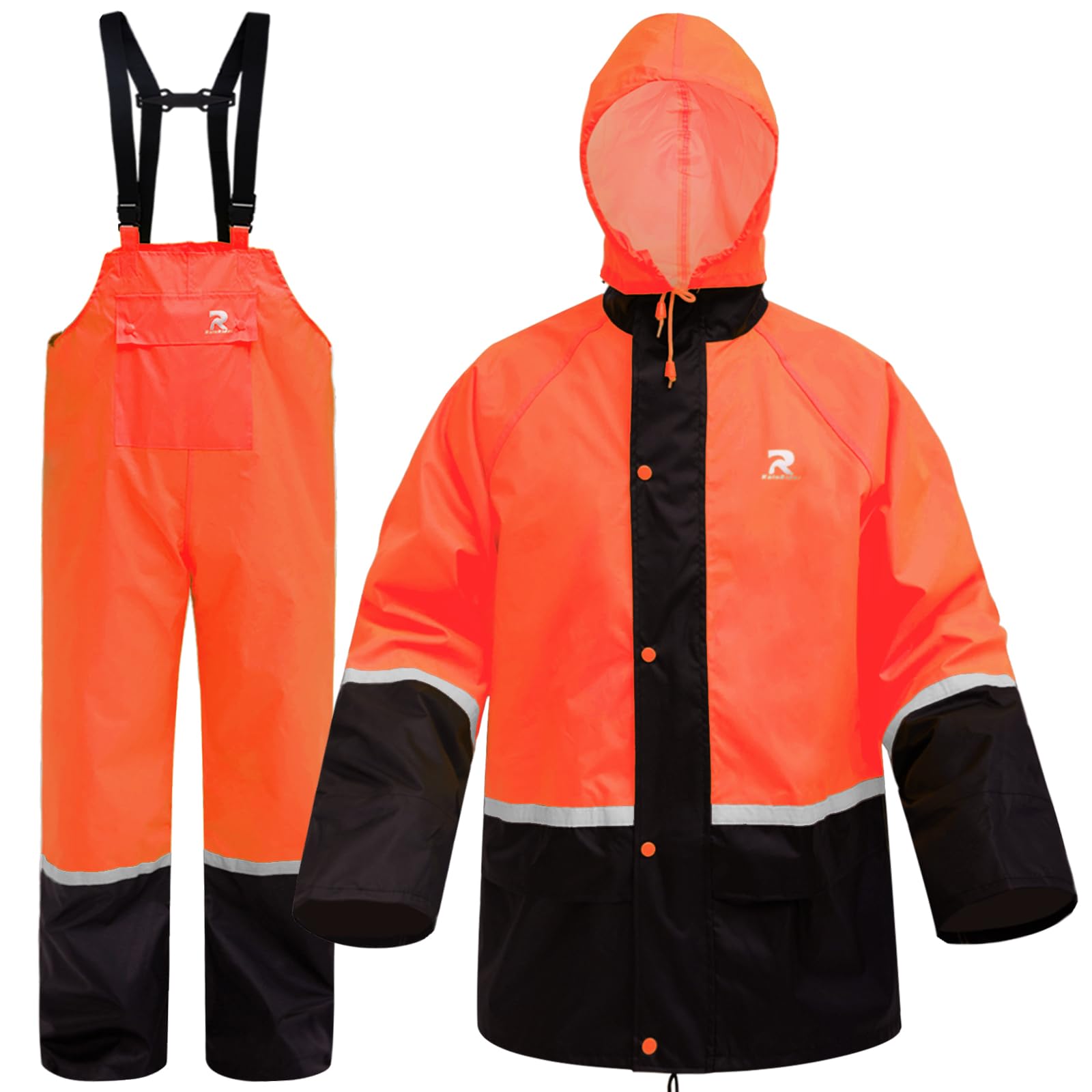 RainRider Waterproof Breathable Suits for Men - Durable Oxford Rain Jacket Coat With Pants